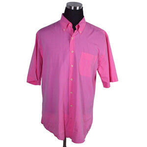 Peter Millar Weekender Wash Mens Shirt Large Pink Short Sleeve 100% Cotton